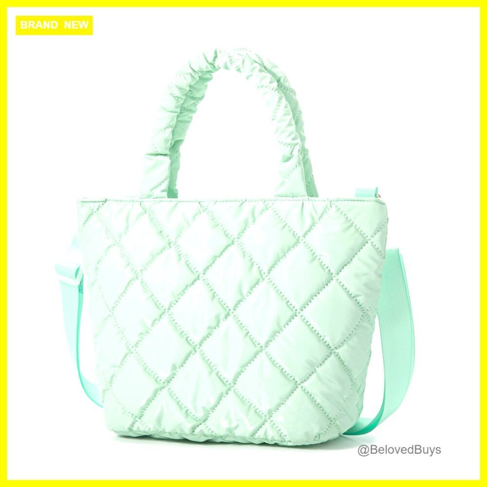 Lightweight Quilted Puffy Tote Bag with Adjustable Crossbody Strap